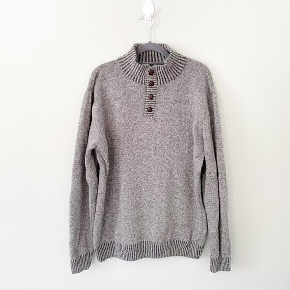 Daniel Blasi made in Italy wool blend grey quarter button mock collar sweater - Picture 1 of 8